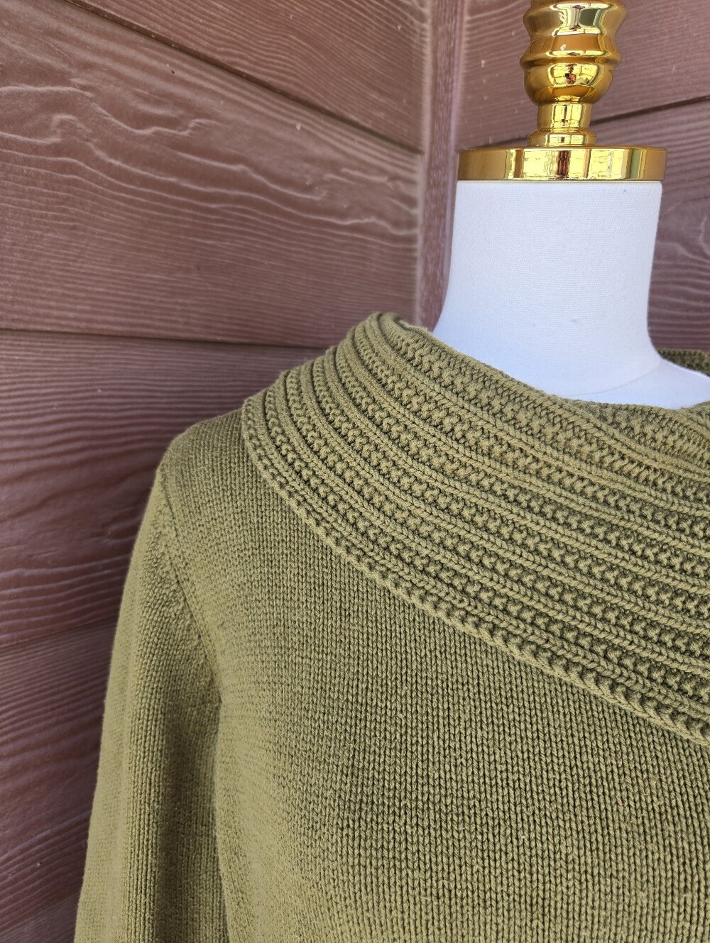Coldwater Creek Olive Green Knit Sweater Women’s Large - Picture 12 of 16